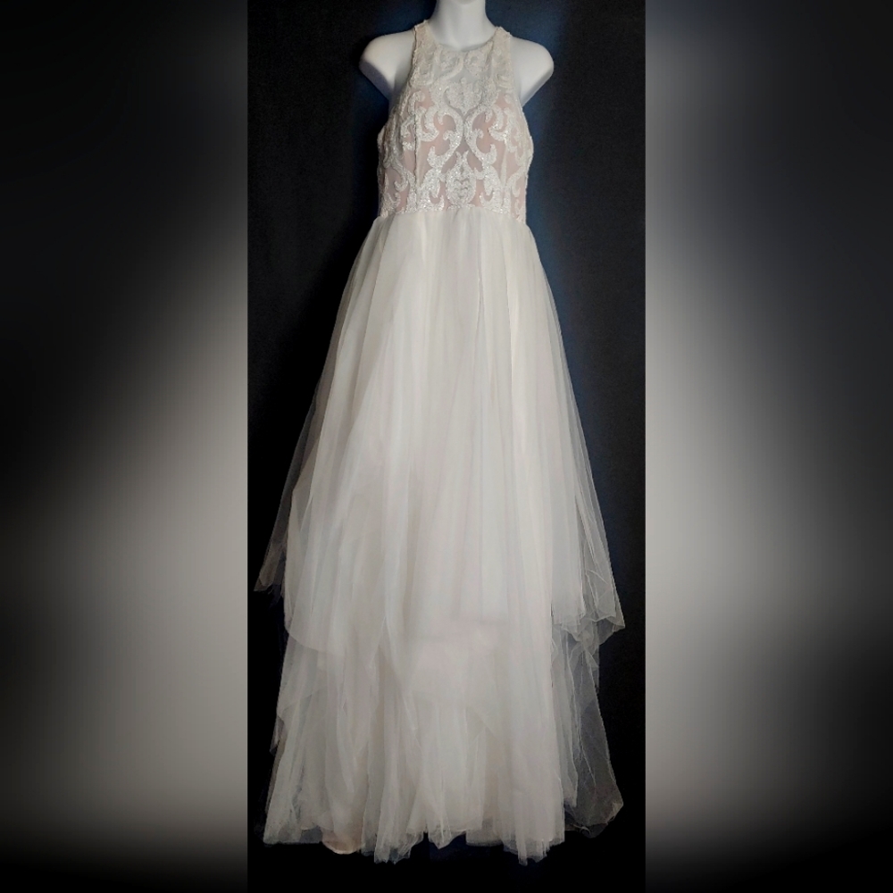 Bariano White Formal Gown
